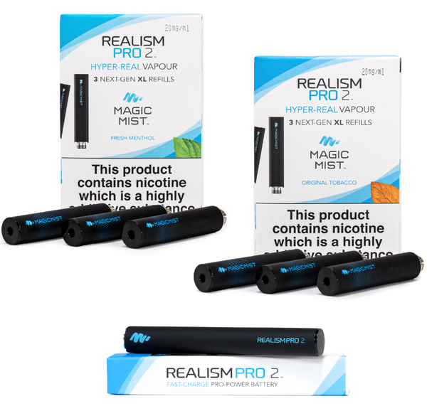 2 Packs of Realism Pro 2 Refills and a Battery