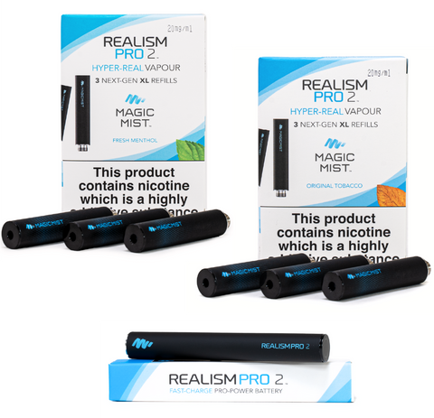 2 Packs of Realism Pro 2 Refills and a Battery