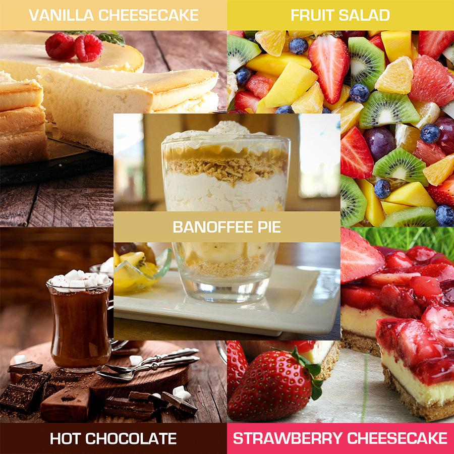 Deserts Range Trial Pack - 5 Amazing E-Liquids, just 12.49! Deserts Range Trial Pack - 5 Amazing E-Liquids, just 12.49!
