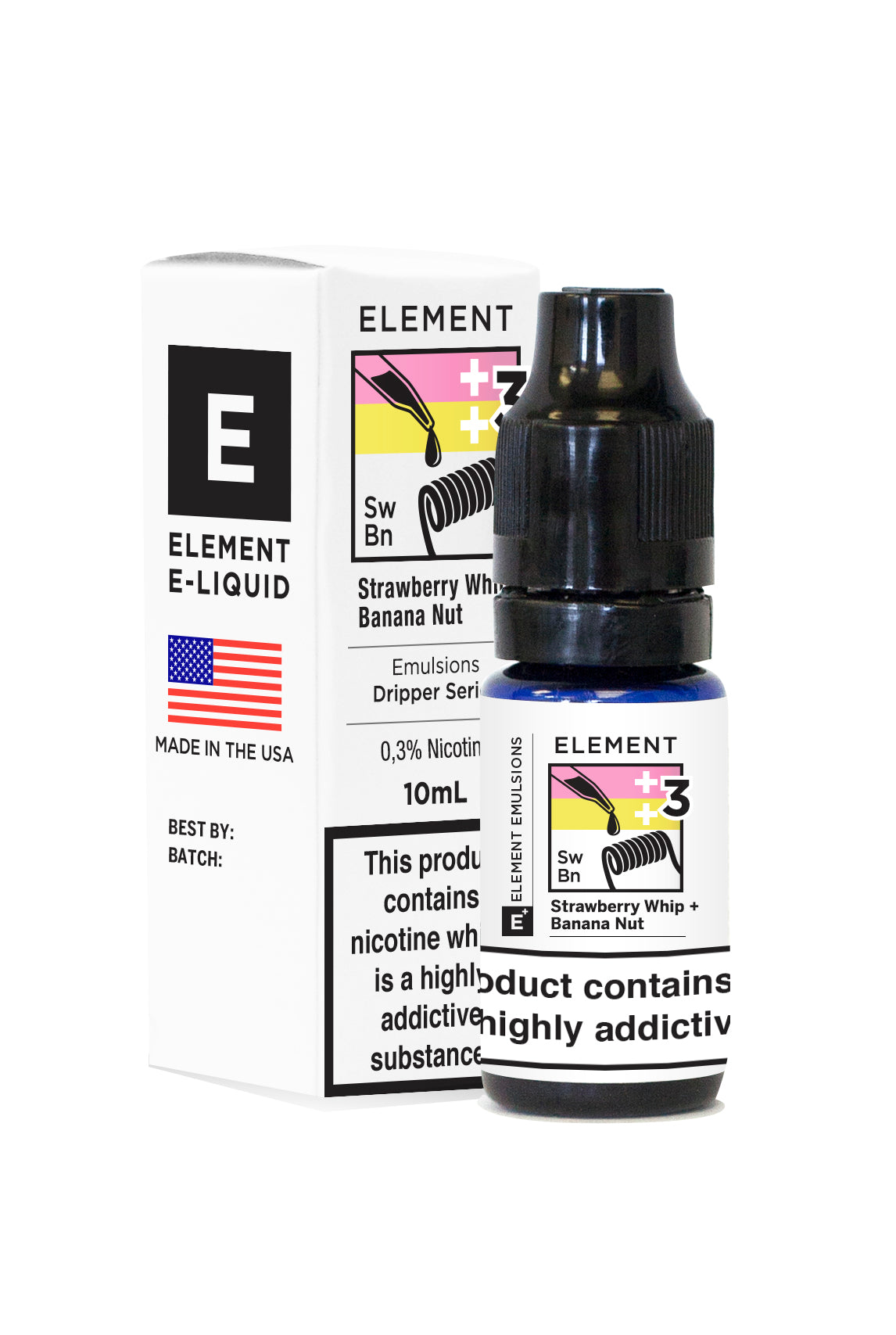 Element Emulsions Strawberry Whip + Banana Nut ELiquid from 3.69 Element Emulsions Strawberry Whip + Banana Nut ELiquid from 3.69